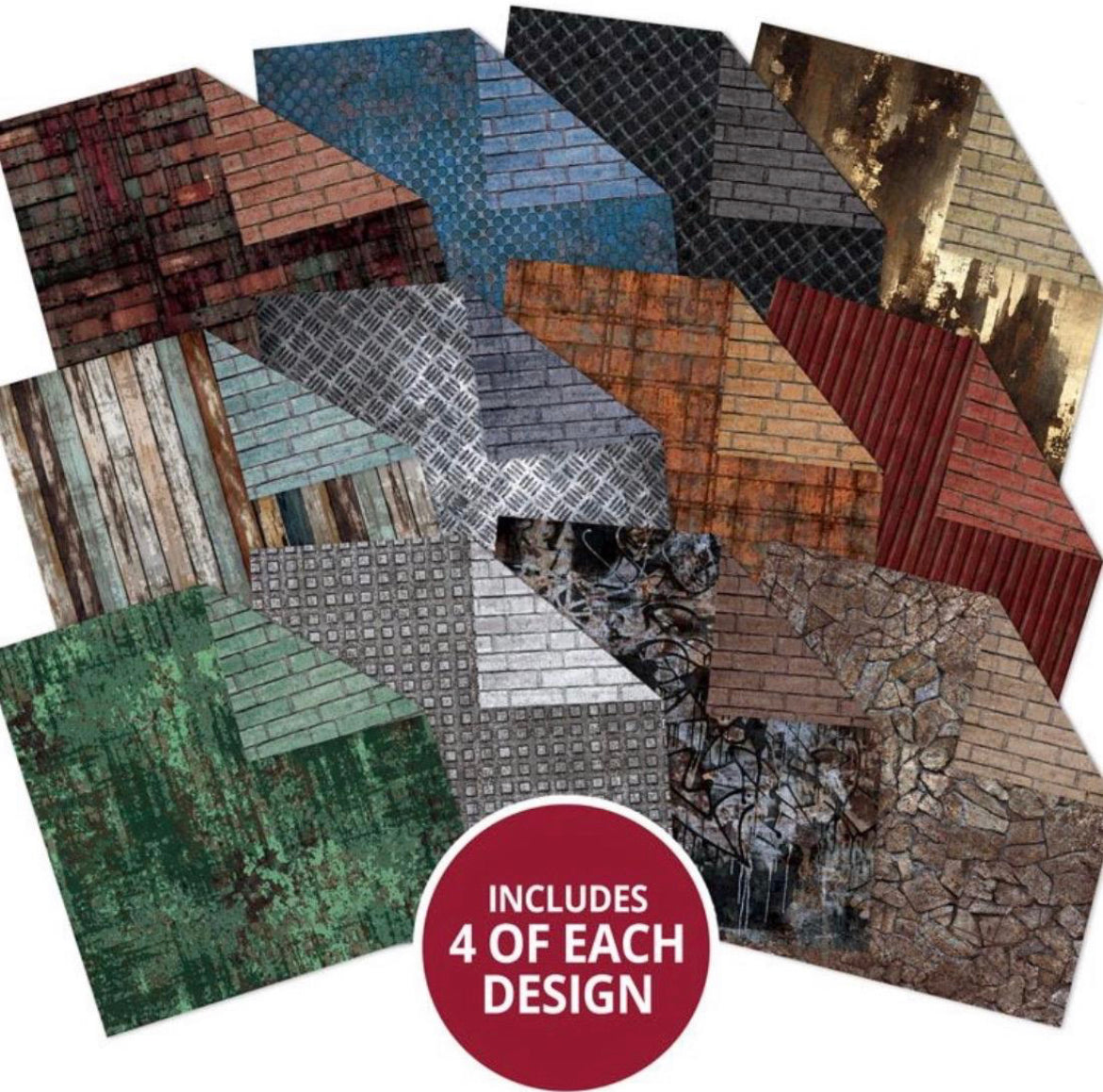 Duo Design Paper Pads - Industrial Textures & Beautiful Brick - Hunkydory