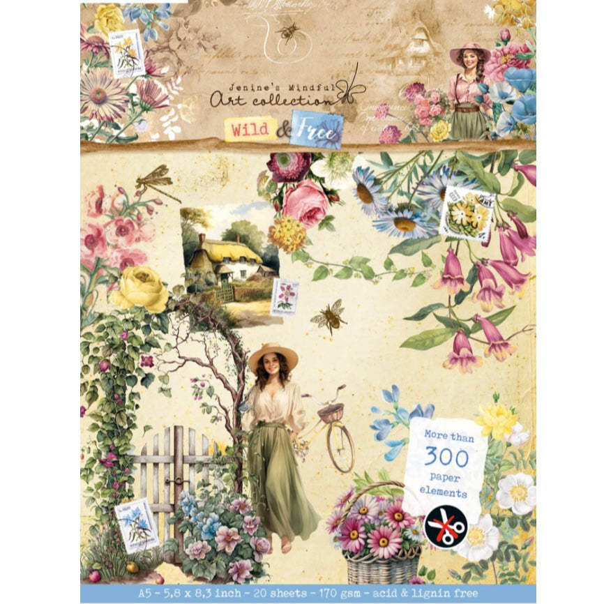 Wild & Free Die-cut Paper Pad A5 Paper Elements - Jenines Mindful Art - Studio Light