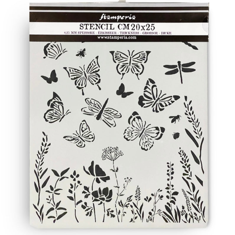 Stamperia - Lavender Thick Stencil 20x25cm Butterflies