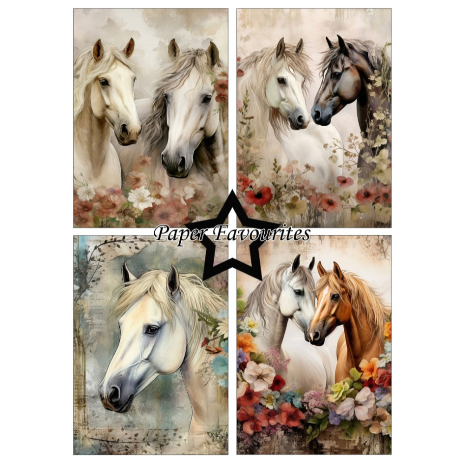 Horses and Flowers A5 Paper Pack - Paper Favourites