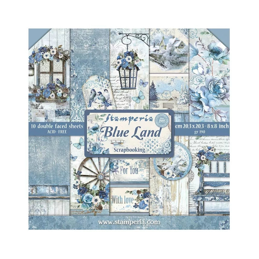 Blue Land 8x8 Inch Paper Pack - Stamperia