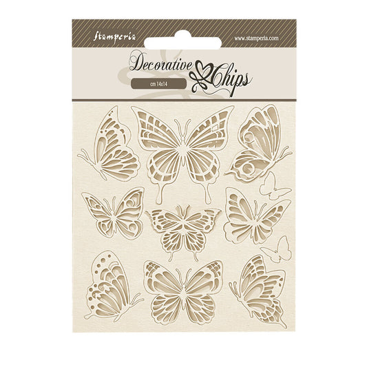 Stamperia - Lavender Decorative Chips Butterflies