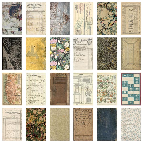 Tim Holtz Idea-Ology 6in x 10in Double-Sided Cardstock Backdrops Volume #2 | 24 Sheets