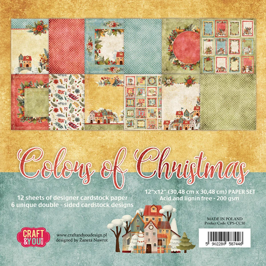 Colors Of Christmas 12x12 Inch Paper Set - Craft & You Design