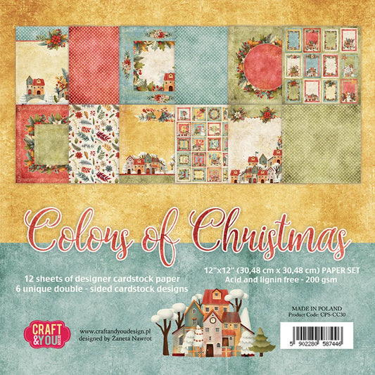 Colors Of Christmas 12x12 Inch Paper Set - Craft & You Design