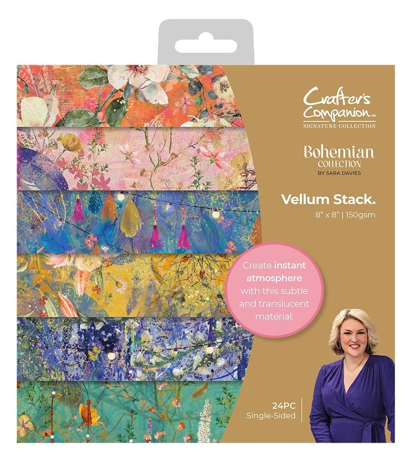 Bohemian Collection 8x8 Inch Vellum Stack - Crafters Companion