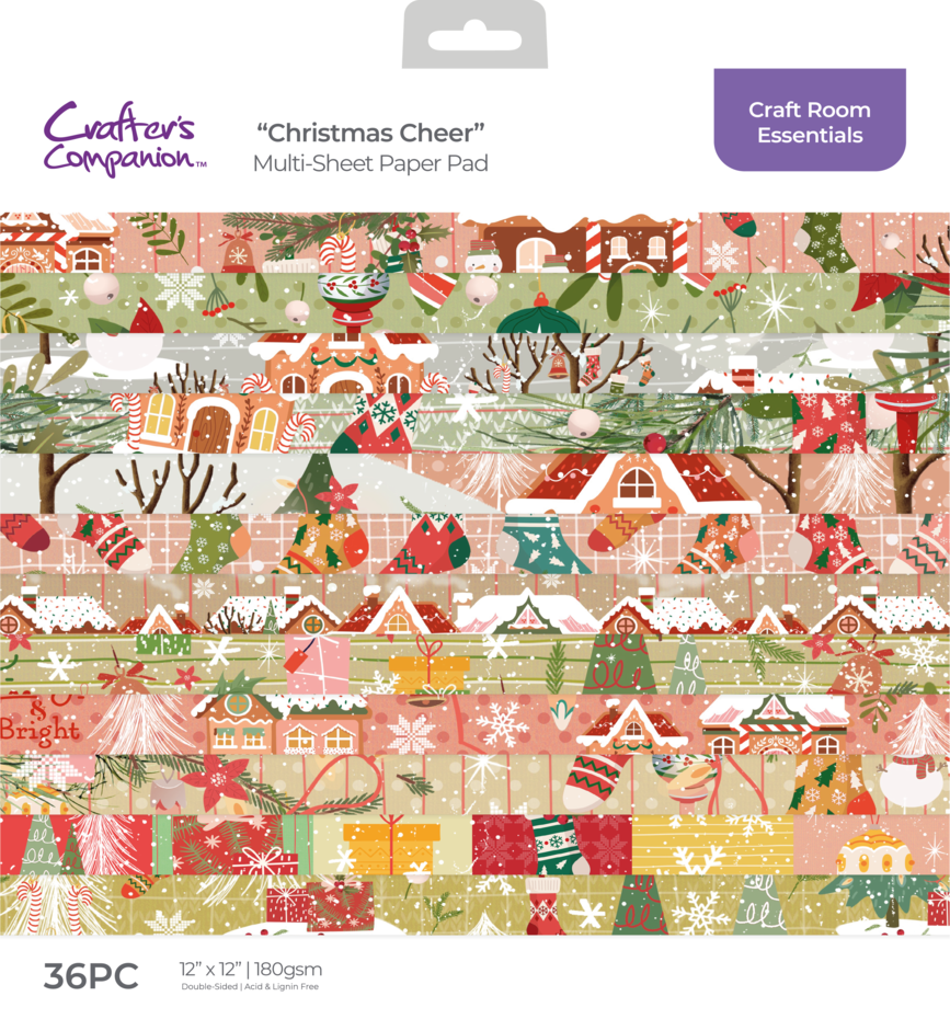 Christmas Cheer 12x12 Inch Paper Pad - Crafters Companion