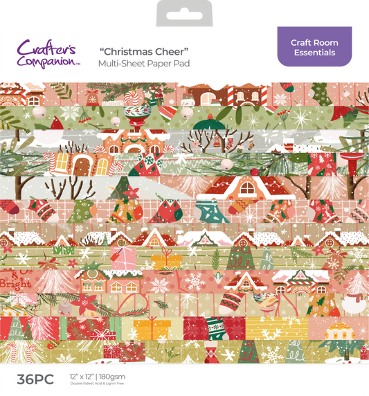 Christmas Cheer 12x12 Inch Paper Pad - Crafters Companion