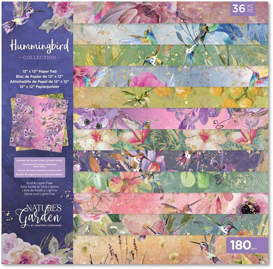 Hummingbird 12x12 Inch Paper Pad - Crafters Companion