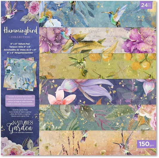 Hummingbird 8x8 Inch Vellum Pad - Crafters Companion