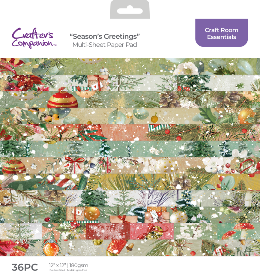 Season's Greetings 12x12 Inch Paper Pad - Crafters Companion