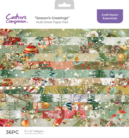 Season's Greetings 12x12 Inch Paper Pad - Crafters Companion