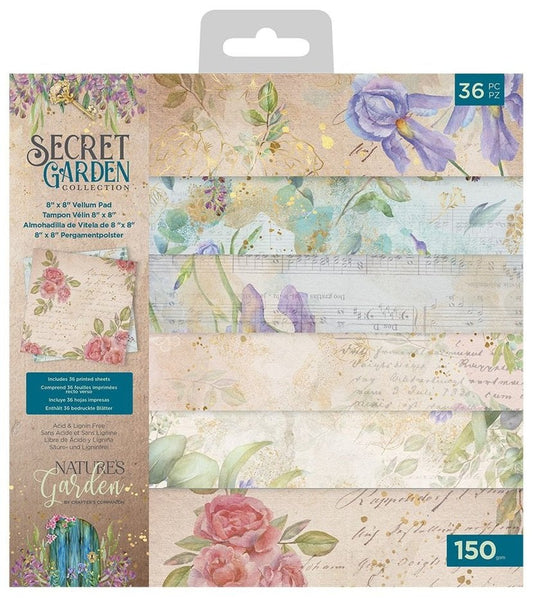 Secret Garden 8x8 Inch Vellum Pad - Crafters Companion