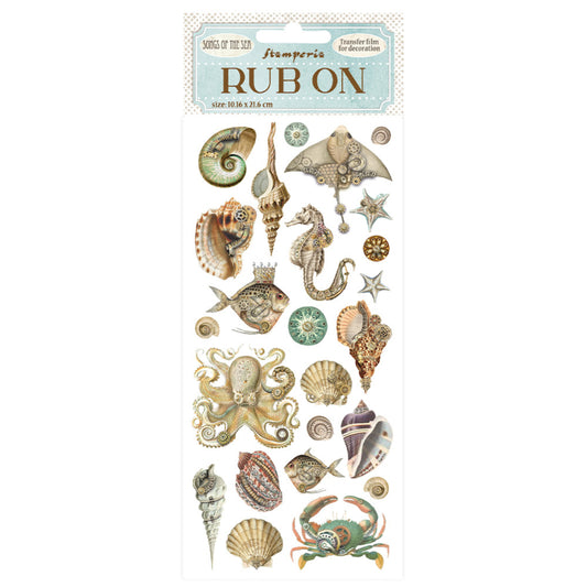 Songs of the Sea - Rub Ons - Shells and Fish - Stamperia