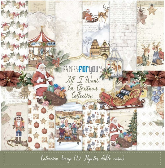 All I Want For Christmas Scrap Paper Pack (12pcs) - Papers For You