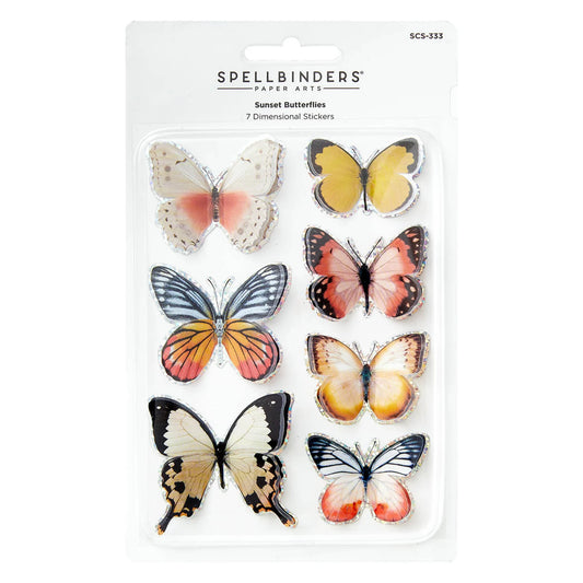 Sunset Dimensional Butterflies Stickers