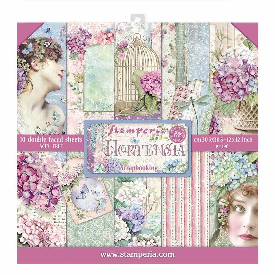 Hortensia 12x12 Inch Paper Pack - Stamperia