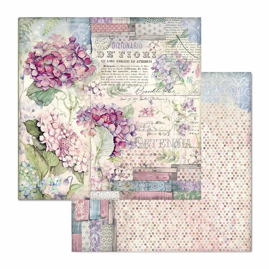 Hortensia 12x12 Inch Paper Pack - Stamperia