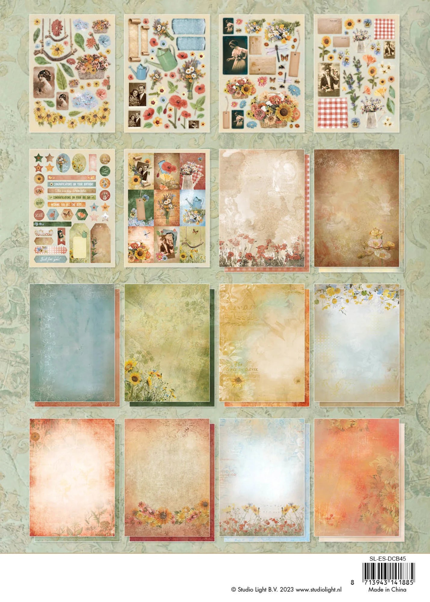 Aged Wildflowers DIY Block - Studio Light